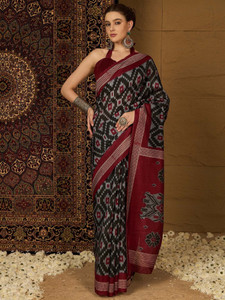 Sareemall Printed Ikkat Silk Blend Saree