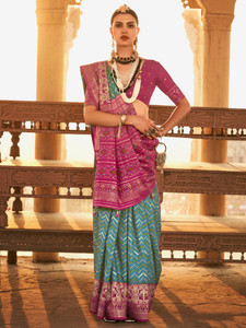 Sareemall Woven Patola Silk Blend Saree