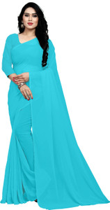 stylescope Solid/Plain Bollywood Georgette Saree