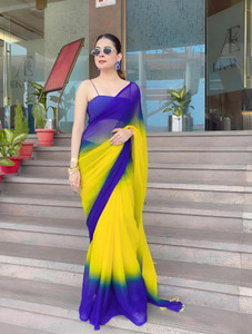 Labheshwari Printed Daily Wear Georgette, Chiffon Saree