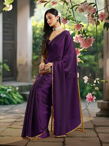 TIGERSNAKE Embellished Bollywood Chiffon, Pure Silk Saree