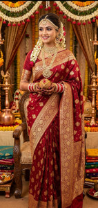 Dulhan Collection Embroidered Banarasi Pure Silk Saree