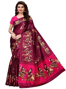YASHIKA Printed Kalamkari Art Silk Saree