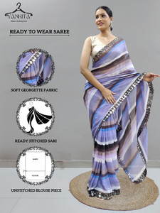 YANKITA Embellished Daily Wear Georgette Saree