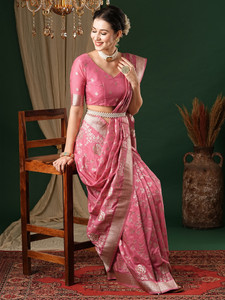 Sareemall Woven Kanjivaram Georgette Saree