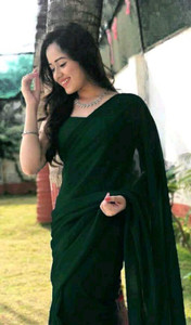 sareya veela Solid/Plain Daily Wear Georgette Saree