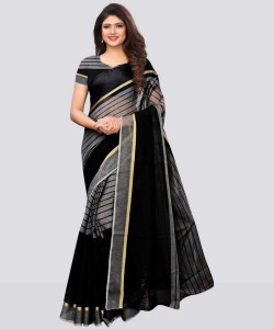 Samah Striped, Woven Banarasi Cotton Silk Saree