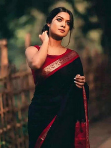 AVANTIKA FASHION Printed, Temple Border, Woven, Embellished, Solid/Plain Banarasi Art Silk, Cotton Silk Saree