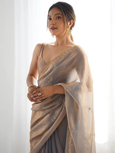 Sareemall Embellished Bollywood Organza Saree