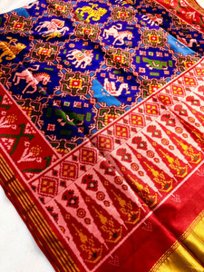 ERVAAFAB Printed Patola Silk Blend Saree