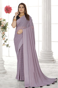 K 5 FASHION Striped Bollywood Georgette, Chiffon Saree
