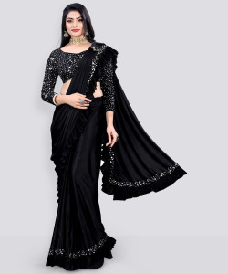 MIJAASHREE Embellished Bollywood Lycra Blend Saree