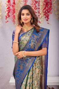 Tankori Woven, Self Design Banarasi Jacquard Saree