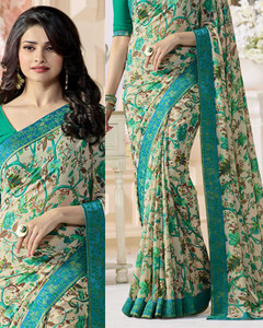 peer store Printed Daily Wear Georgette, Chiffon Saree