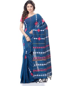 Desh Bidesh Striped Handloom Handloom Pure Cotton Saree