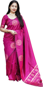 ROOP LAVANYA Woven Kanjivaram Jacquard, Cotton Silk Saree