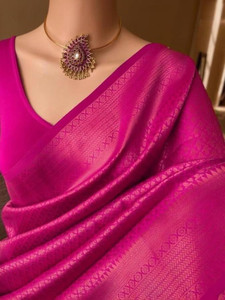 GORAL Printed Kanjivaram Art Silk, Jacquard Saree