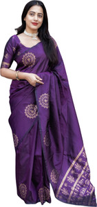 ROOP LAVANYA Woven Kanjivaram Jacquard, Cotton Silk Saree