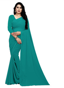 stylescope Solid/Plain Bollywood Georgette Saree