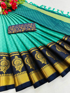 SEASON FAB Self Design Banarasi Pure Silk, Cotton Silk Saree