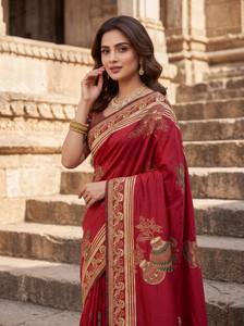sarify creation Woven, Printed Banarasi Silk Blend Saree