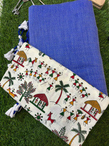 TARAMAACREATION Printed Kalamkari Handloom Pure Cotton Saree