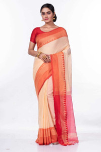 Shyamali Boutique सेल्फ डिज़ाइन हैंडलूम प्योर कॉटन साड़ी