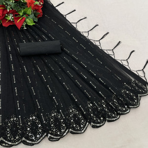 JPSTROESS Embroidered Bollywood Organza Saree