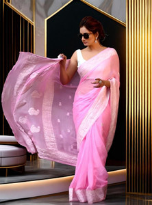 ZILVIRA Self Design, Woven Bollywood Cotton Linen, Cotton Jute Saree