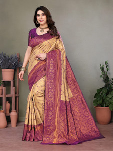 AVANTIKA FASHION Woven Kanjivaram Pure Silk, Art Silk Saree