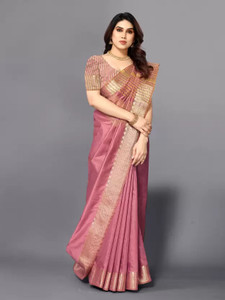 VRIYUDI Woven, Self Design, Striped Assam Silk Pure Cotton, Cotton Silk Saree