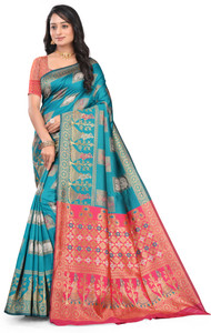 REZAA HOEZZ Woven Patola Cotton Silk, Jacquard Saree
