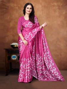 jihana fab Printed Bollywood Georgette, Silk Blend Saree