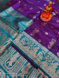Adhya Self Design Baluchari Silk Blend Saree