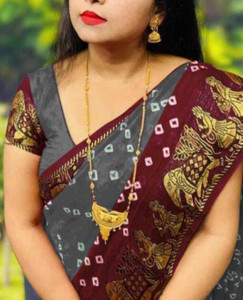 ZENFAB THREADS Woven Kanjivaram Crepe, Silk Blend Saree