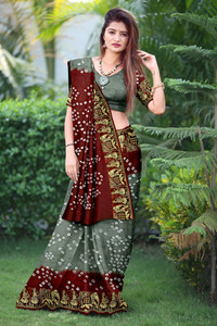 JERAVI Enterprise Printed Bandhani Art Silk Saree
