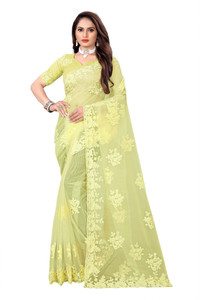 NIYANTAKSH Embroidered Bollywood Net Saree