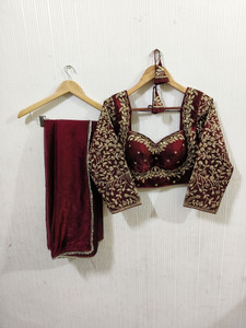 NANCY DESIGNER Embroidered Bollywood Cotton Silk Saree