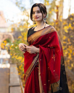 PHEASANT Self Design, Woven Kanjivaram Cotton Linen, Cotton Jute Saree