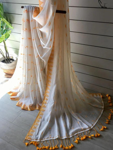 NADIA HANDALOOM Temple Border Handloom Pure Cotton Saree