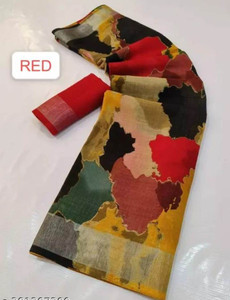 Mervadiya Printed Kanjivaram Cotton Linen, Linen Saree