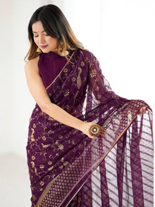 Satrani Printed Bollywood Chiffon, Georgette Saree