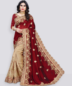 b bella creation Embroidered Bollywood Silk Blend, Art Silk Saree