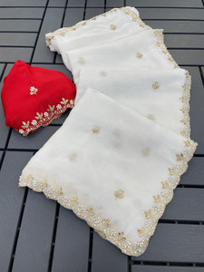 Tradivibe Embroidered, Floral Print Bollywood Art Silk Saree