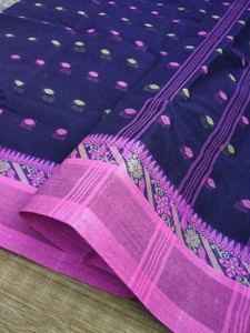 p fashion Embroidered Tant Pure Cotton Saree