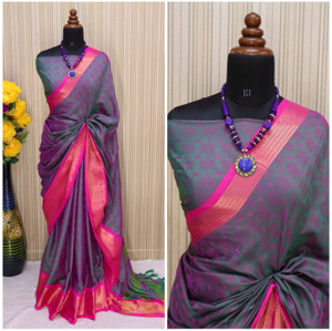 WINKLECART Woven Narayanpet Cotton Silk Saree