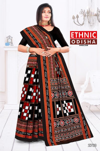 ETHNIC ODISHA HANDLOOM Printed, Digital Print Sambalpuri Pure Cotton Saree