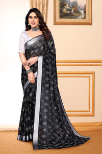 VILLAGIUS Printed Bollywood Chanderi Saree