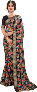 Priyashi Printed Bollywood Georgette, Lace Saree