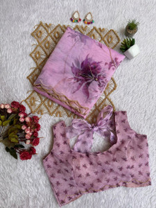 KRISHNASHYAMA Floral Print, Printed Daily Wear Organza Saree